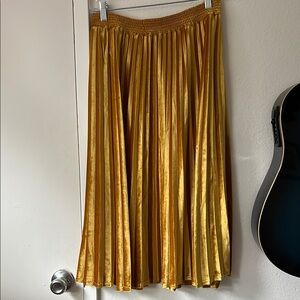 Gold Pleated Skirt